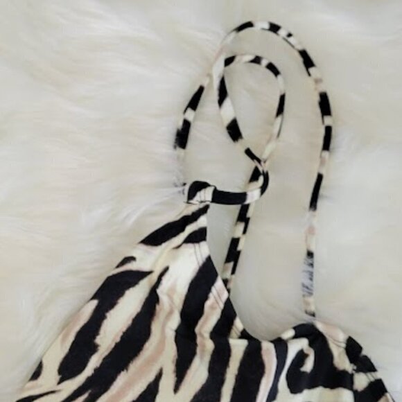 NWT Ralph Lauren Zebra Twist Bikini Top W/ Adjustable Straps Size 16 - Picture 6 of 9